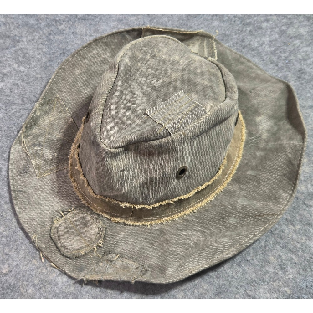 Real Deal Brazil Tarp Hat Recycled Canvas Wide Brim Sun Hat Grey Large